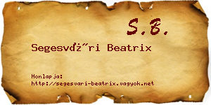 Segesvári Beatrix névjegykártya