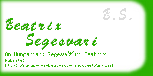 beatrix segesvari business card